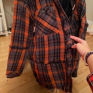 FREE PEOPLE | Flannel Hooded Jacket